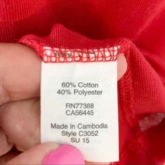 J.Crew Red Short Sleeve Top Size M - Picture 6 of 8